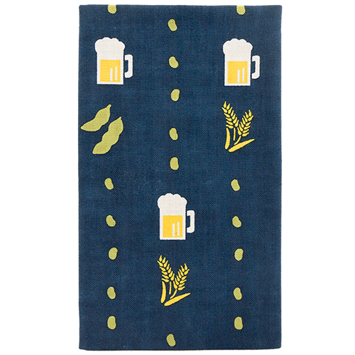 てぬぐい　ビールに枝豆　コン