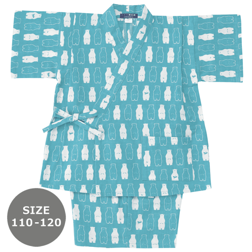 110-120サイズ　キッズ甚平　しろくまさん