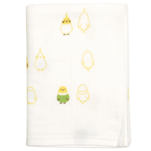 和たおるバスタオル　インコ並べ