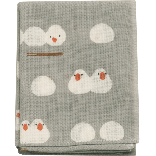 てぬぐいのはんかち　おしくら文鳥