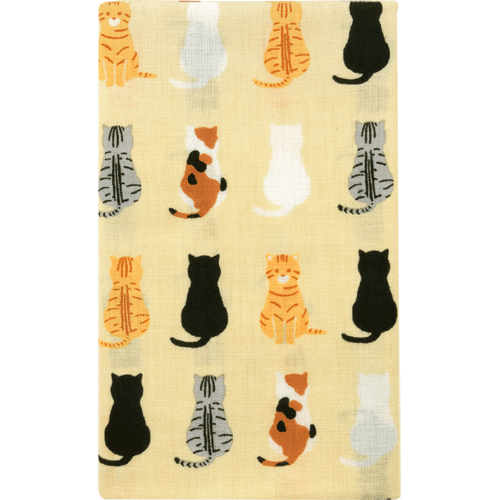 てぬぐい　おすわり猫ならべ