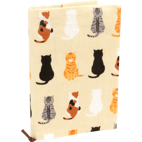 文庫本カバー　おすわり猫ならべ