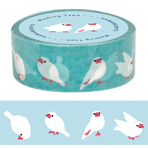 マスキングテープ　文鳥並べ