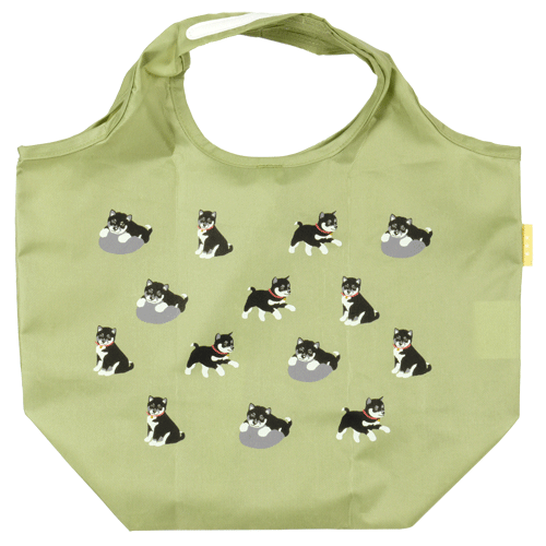 エコトート小　黒柴くん　グリーン