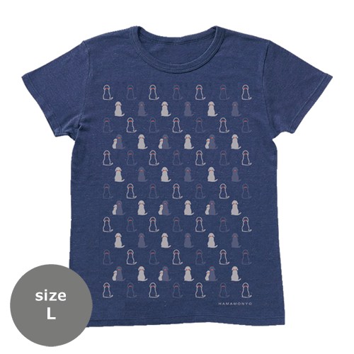 TシャツL　おすわりわんこ　コン