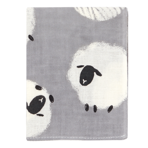 てぬぐいのはんかち　毛糸羊