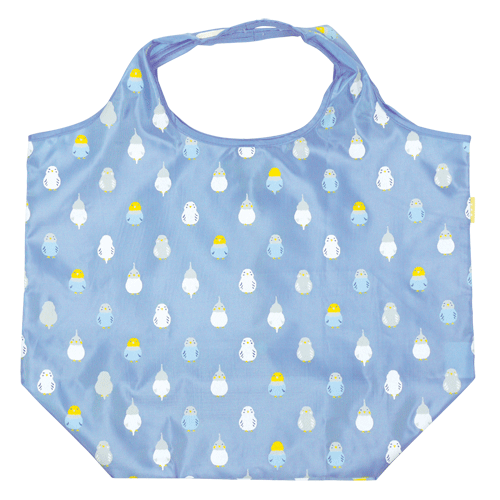 エコトート大　インコ並べ　ブルーグレー