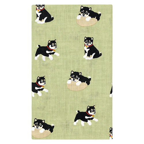 てぬぐい　黒柴くん