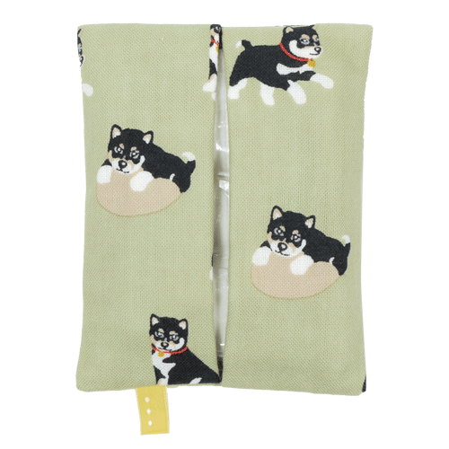 ティッシュケース　黒柴くん