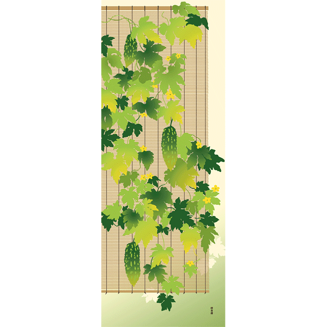 絵てぬぐい　緑のカーテン