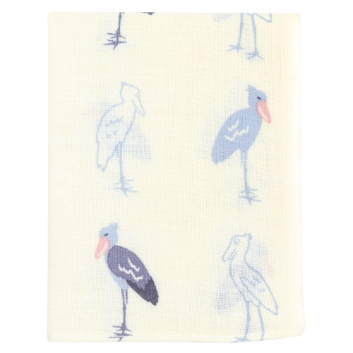 てぬぐいのはんかち　ごきげんハシビロコウ