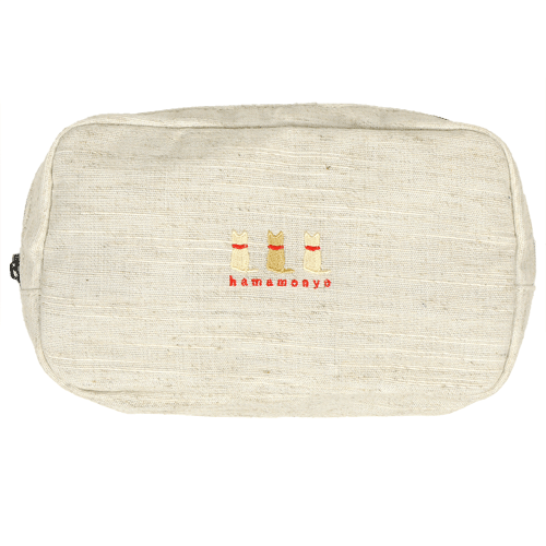 ナチュラルフリーポーチ　豆まめねこ　ピンク