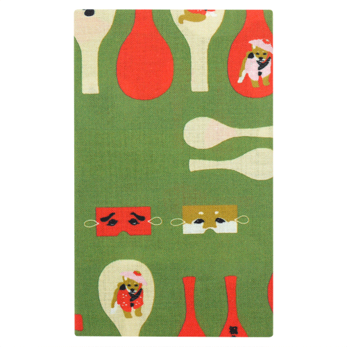 てぬぐい　豆柴どんたく