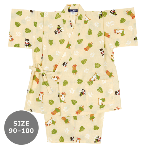 90-100サイズ　キッズ甚平　フラダンスの犬