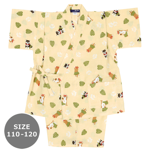 110-120サイズ　キッズ甚平　フラダンスの犬