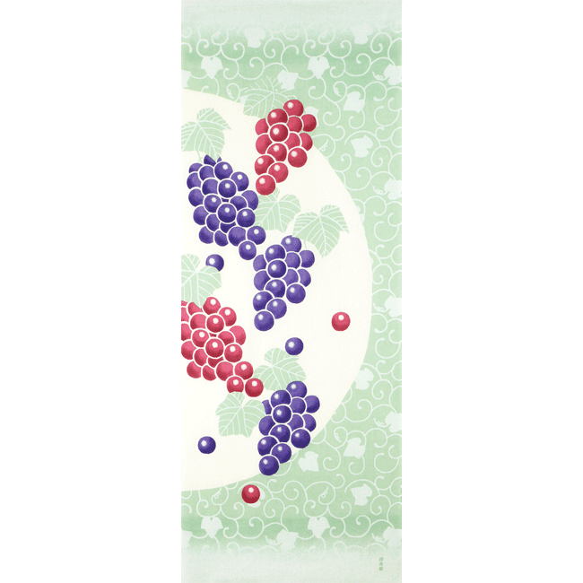 絵てぬぐい 粒つぶ葡萄 アイテム 用途で選ぶ 絵てぬぐい 絵てぬぐい てぬぐいの濱文様ネットショップ