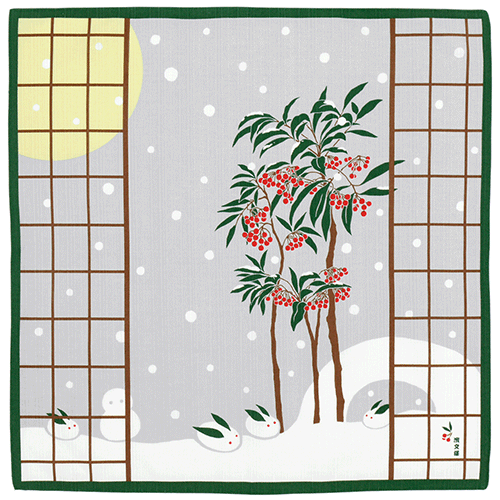 絵小布　まんりょうと雪うさぎ