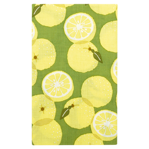 てぬぐい　採れたて柚子　グリーン