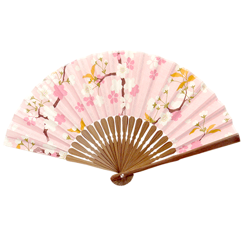てぬぐい扇子　幸せ桜