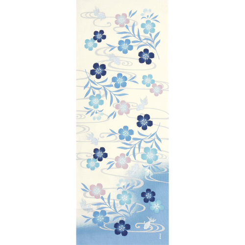 絵てぬぐい　撫子に涼金魚