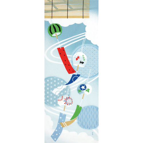 絵てぬぐい　夏風風鈴