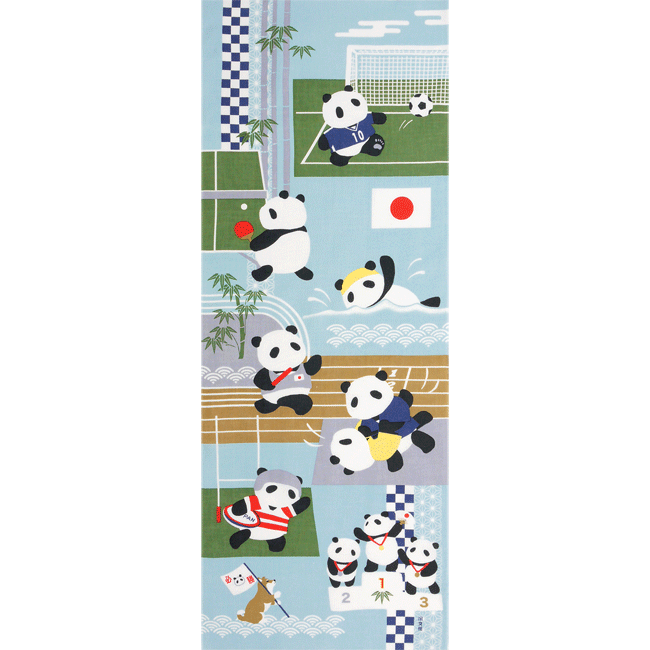 絵てぬぐい　スポーツパンダ