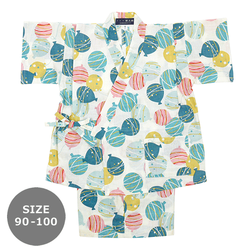 【在庫限りで終了】90-100サイズ　キッズ甚平　ふんわり水風船