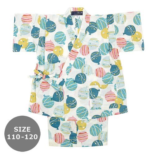 110-120サイズ　キッズ甚平　ふんわり水風船