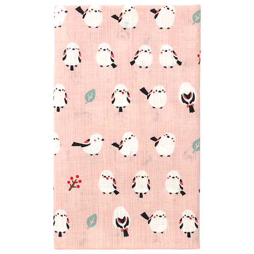 てぬぐい　ちゃんこいシマエナガ　ピンク