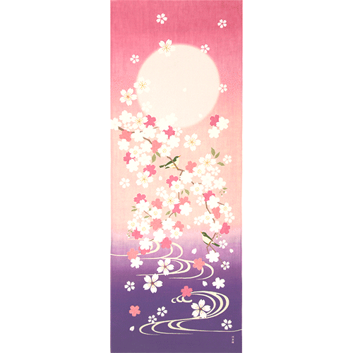 絵てぬぐい　桜にうぐいす