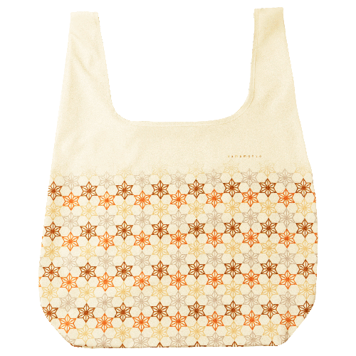 コンパクトエコバッグ　寄木麻の葉　