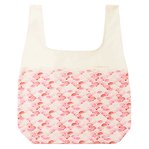 コンパクトエコバッグ　水彩青海波