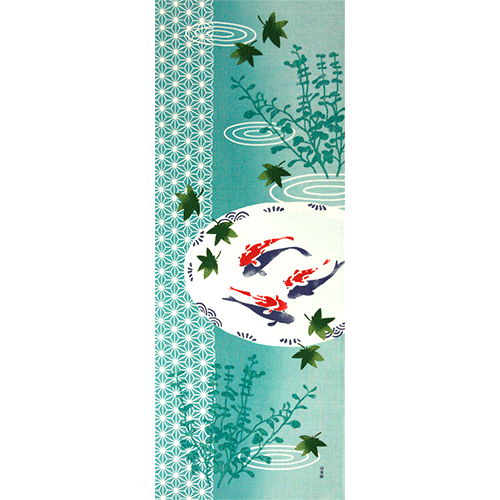 絵てぬぐい　涼やか金魚