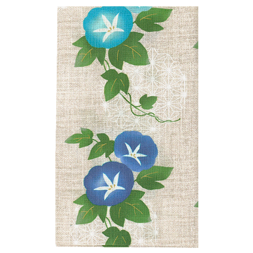 てぬぐい　麻の葉朝顔もよう