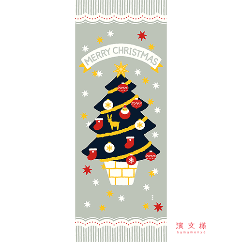 絵てぬぐい　わくわくクリスマス