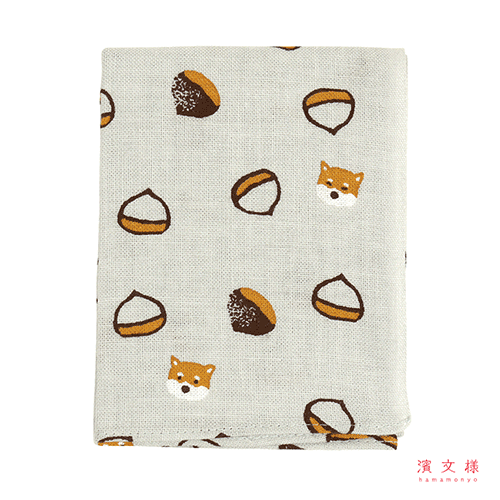 てぬぐいのはんかち　豆栗豆柴