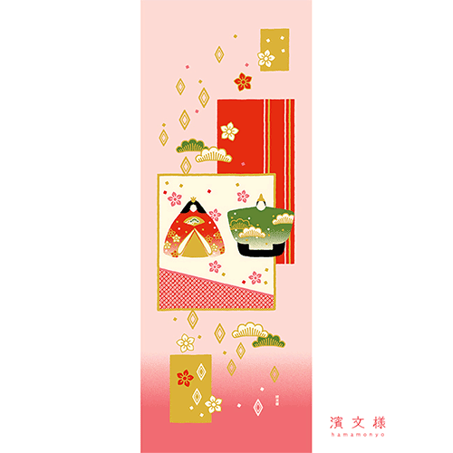 絵てぬぐい　千代紙雛