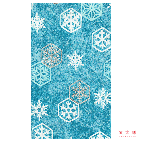 てぬぐい　亀甲に雪模様