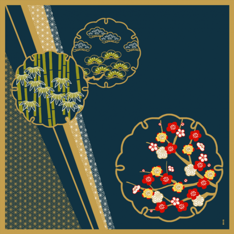 大布　めでた松竹梅