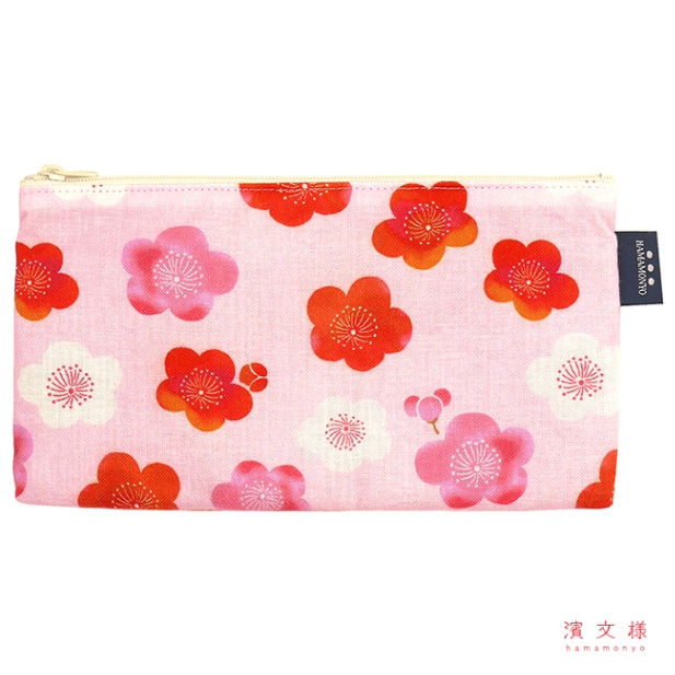 フラットポーチ　水彩梅