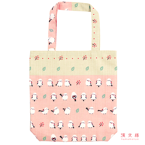 おさんぽトート　ちゃんこいシマエナガ　ピンク