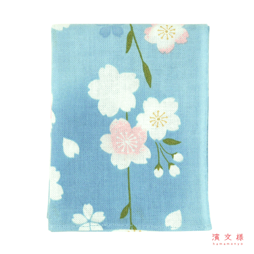 てぬぐいのはんかち　清ら枝垂れ桜