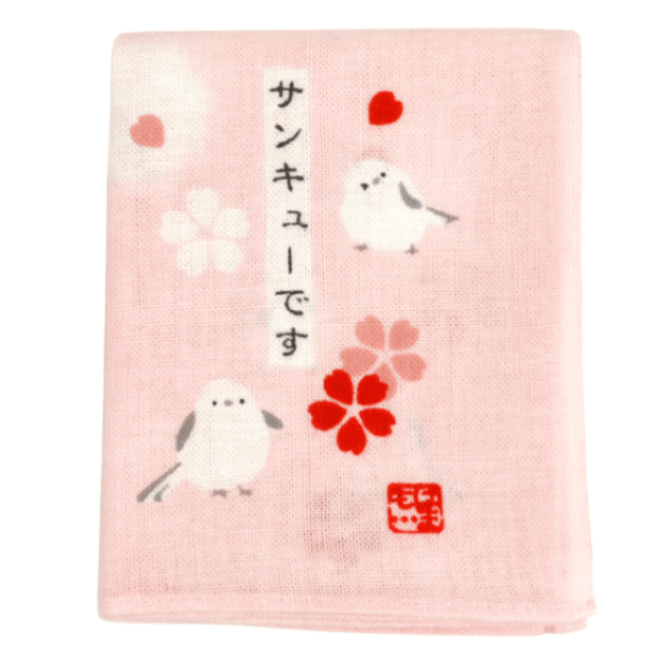 ひとことはんかち　サンキューですシマエナガ