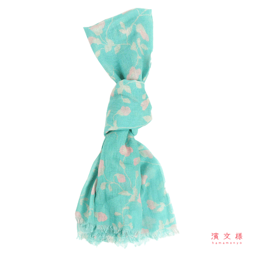 綿ストール　ノウゼンカズラ　エメブルー