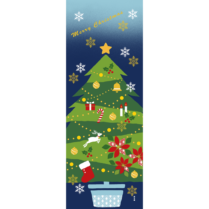 絵てぬぐい　メリークリスマスナイト