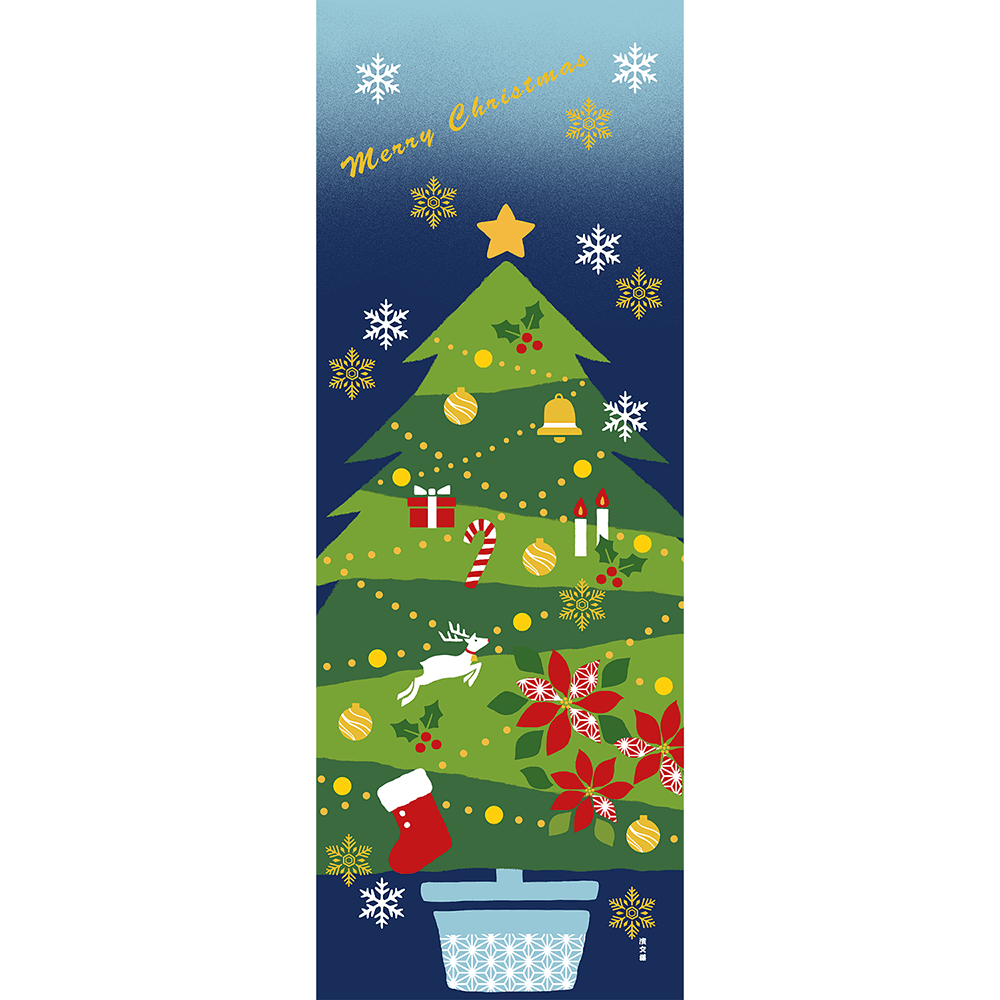 絵てぬぐい　メリークリスマスナイト