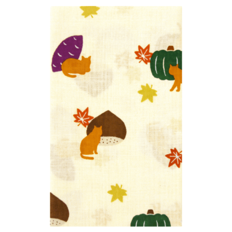 てぬぐい　いもくり猫