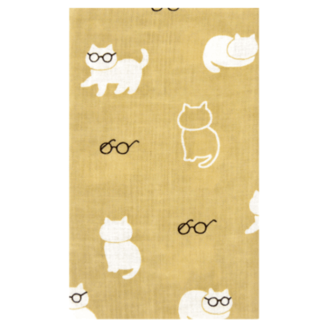 てぬぐい　ねこめがね