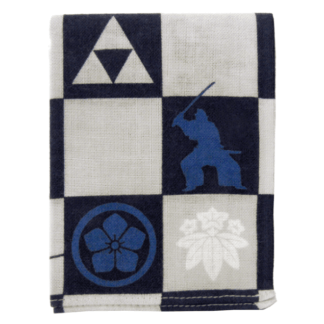 てぬぐいのはんかち　侍紋市松