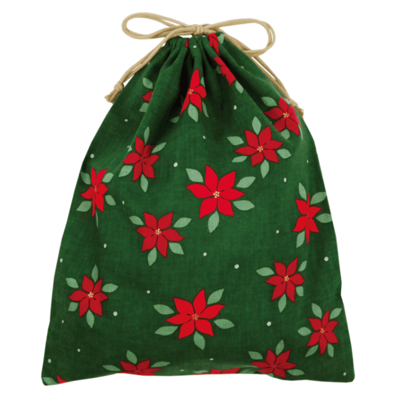 巾着特大　聖ポインセチア